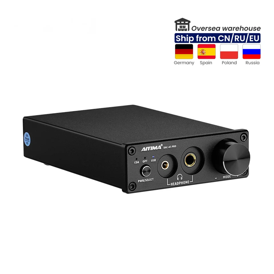 FX-Audio DAC-X6 Mini HiFi 2.0 Decodificador de audio digital Entrada DAC  USB/Coaxial/Salida óptica RCA/Amplificador de auriculares 24Bit/96KHz DC12V