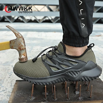 

WWKK Autumn Men Hiking Shoes Outdoor Sneakers Travel Shoes Non-slip Breathable Waterproof Sports Shoes Work Shoes Male Trekking