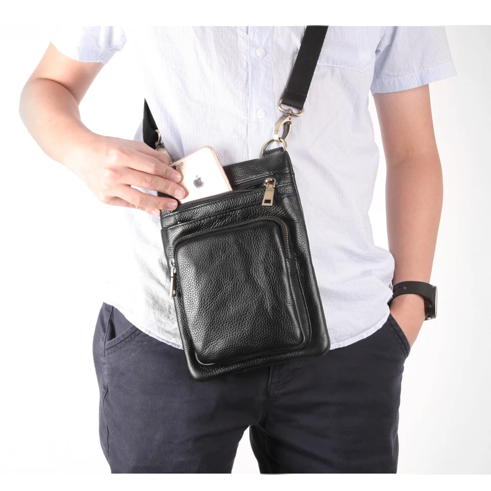 Cobbler Legend, натуральная кожа, мужская сумка через плечо, черная, на плечо, сумки-мессенджеры, мужские, маленькие, повседневные, дизайнерские, маленькие сумки