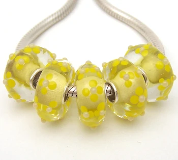 

JGWG2120 5X 100% Authenticity S925 Sterling Silver Beads Murano Glass beads Fit European Charms Bracelet diy jewelry Lampwork