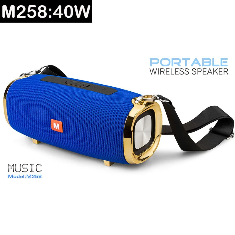 M258uel Speaker Bluetooth 40 W speaker portable audio stick computer music box center feather Bluetooth stereo sub audio column FM - Цвет: M258uel