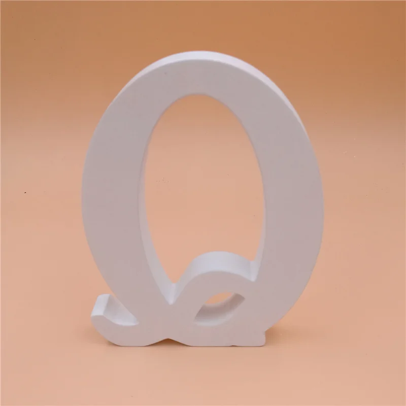 Q 1 шт. 15x13,5 см белая деревянная буква Английский алфавит DIY Индивидуальное Имя Дизайн Искусство ремесло отдельно стоящее сердце Свадебный домашний декор - Цвет: Q