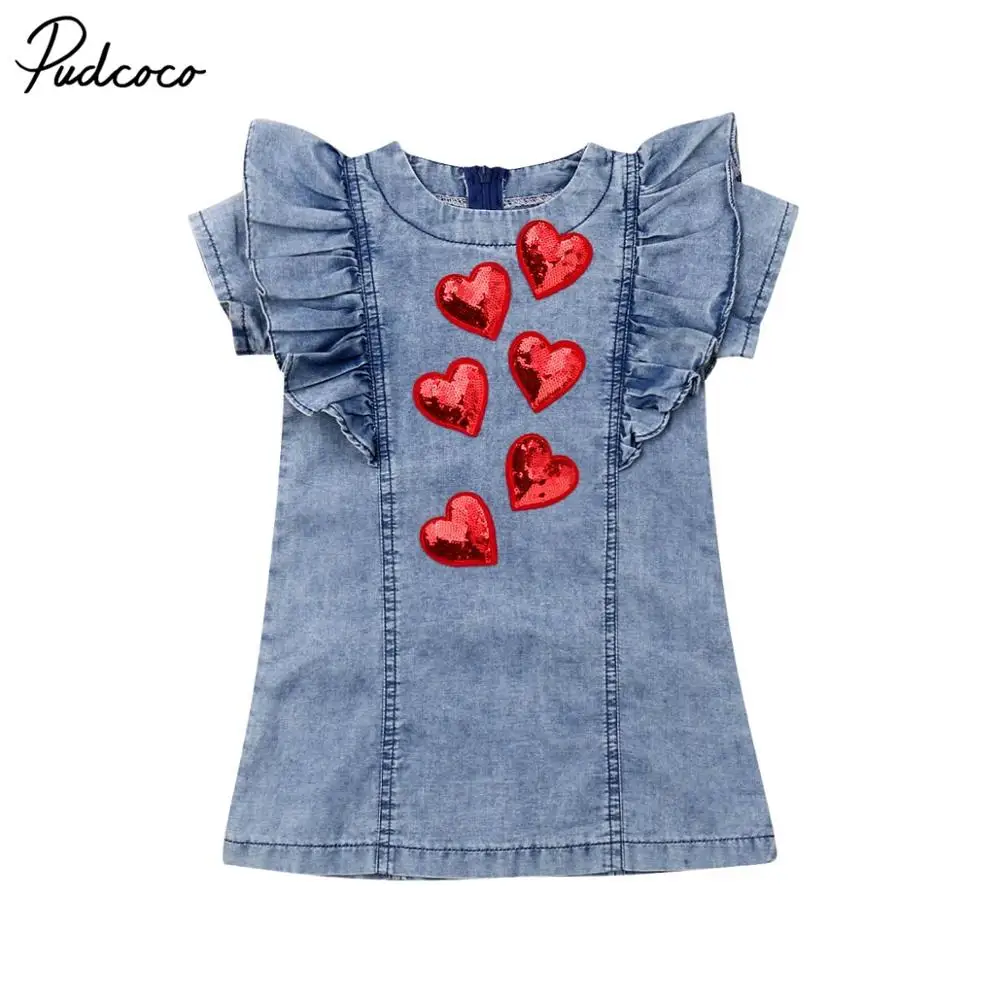 Детское платье футболка с 3d сердечками для девочек нарядное сарафан одежда на