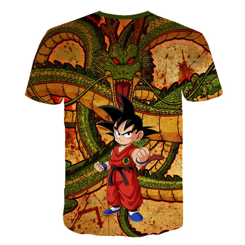 Новое поступление, футболки с 3D принтом Dragon Ball, детские футболки с японским аниме, футболки с короткими рукавами и рисунком Харадзюку