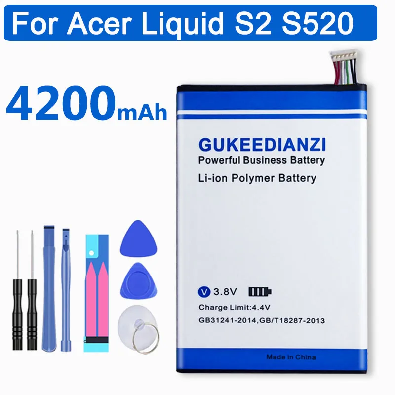 Аккумулятор gukeedianzi BAT-M10 4200mAh для acer Liquid Jade S2, Liquid S2, S520, S58A/1CP415793L1 1S1P,(1ICP5/58/94), KT.0010S. 0