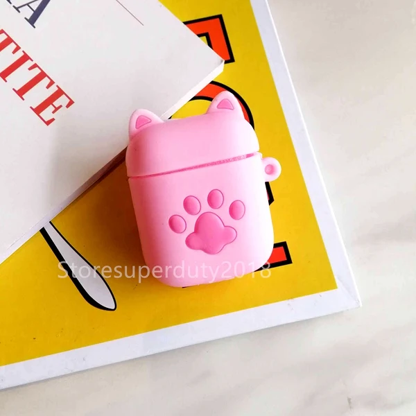 pinkcatclaw Мультяшный для airpod беспроводной Чехол для наушников для Apple AirPods 2 Силиконовый чехол для зарядки наушников Защитный чехол для AirPods - Цвет: pinkcatclaw
