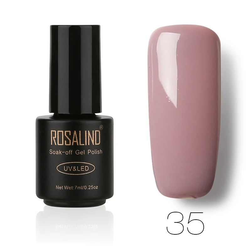 ROSALIND Гель-лак для ногтей гибридные Лаки впитывающие гель для ногтей полуперманентный гель основа верхнее покрытие лак для ногтей для маникюра - Цвет: 35