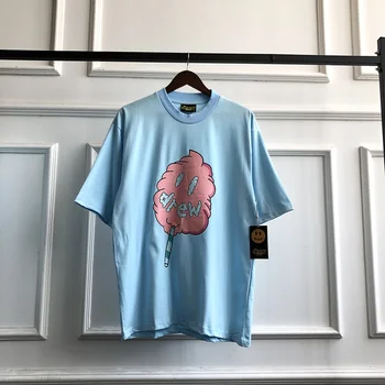 

Ice Cream 2020ss Drew House Short Sleeve T Shirt Men Women Couples Oversized Tees Justin Bieber 100% Cotton Blue T-Shirt Men