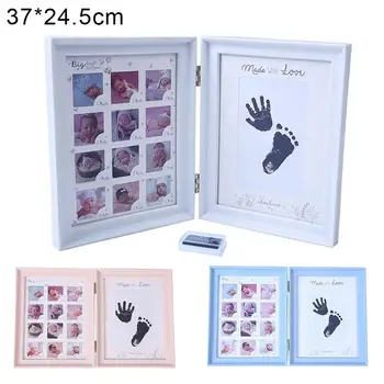 

Infant Baby Handprint Footprint First Year Picture DIY Family Memory Photo Frame Kids Birthday Gift Home Family Decoration