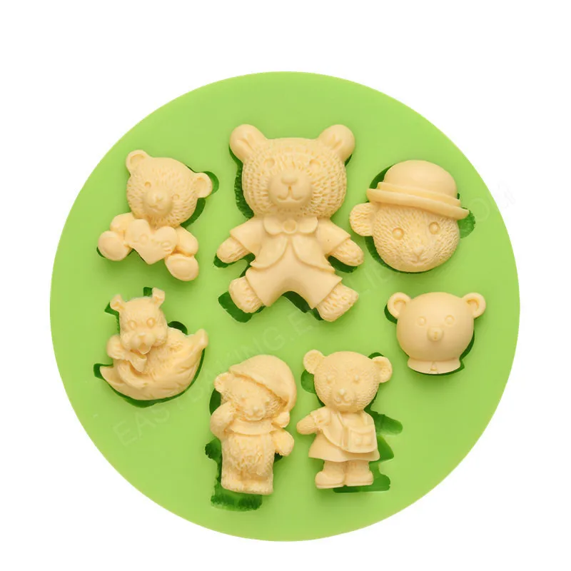 Teddy Bear Silicone Mold Fondant Chocolate Cake Baking Clay Epoxy | Дом и сад