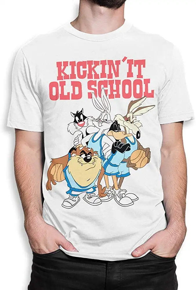 Ретро футболка Bugs Bunny Taz Looney Tunes для старой школы Новая Модная хлопковая | Мужская