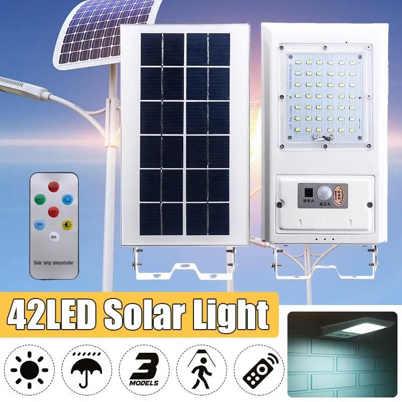 3.7V 20W Human Body Induction LED Solar Lamp Wall Lamp Outdoor Waterproof Floodlight Motion Sensor With Remote Control