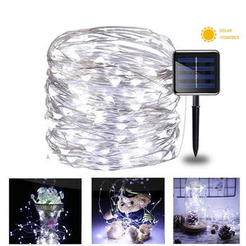 

50/100/200 LED Outdoor Solar Lamp String Lights Copper Wire Waterproof LEDs Fairy Holiday Christmas Party Garland Solar Garden