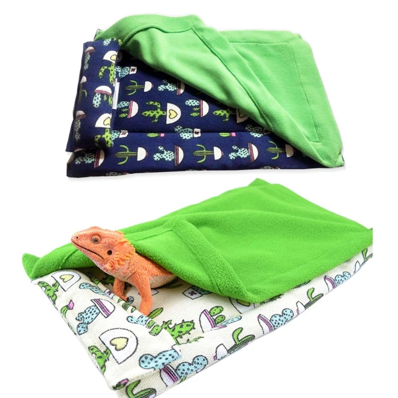 Bearded Dragon Sleeping Bag with Pillow and Blanket Reptile Habitat