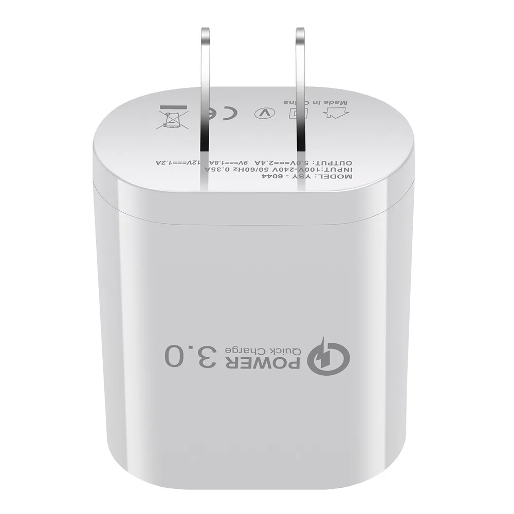 QC3.0 USB быстрое зарядное устройство быстрый адаптер для зарядки 18 Вт портативное Сетевое зарядное устройство ЕС США штекер для SAMSUNG IPHONE HUAWEI