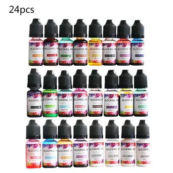 

24 Colors Epoxy Pigment Liquid Colorant Dye Ink Diffusion Resin Jewelry DIY Making Crafts Accessory