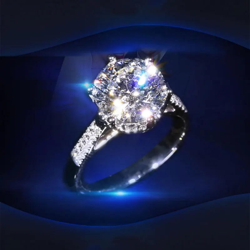 Роскошные 2.8ct 9 мм создан Муассанит Сделано в Китае Свадебные S925 серебряные ювелирные изделия брендовые Свадебные обручальные кольца для женщин