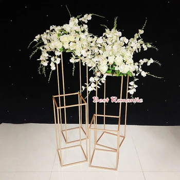 

4pcs/set New Style Metal Gold Flower Vase Column Stand For Wedding Centerpiece Decoration diwali decorations