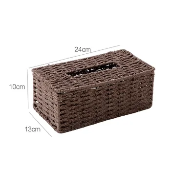 

2020Hot Rattan Tissue Box Vintage Napkin Holder Case Tissue Paper Holder Storage Container Cover Living Room Desk Decoration