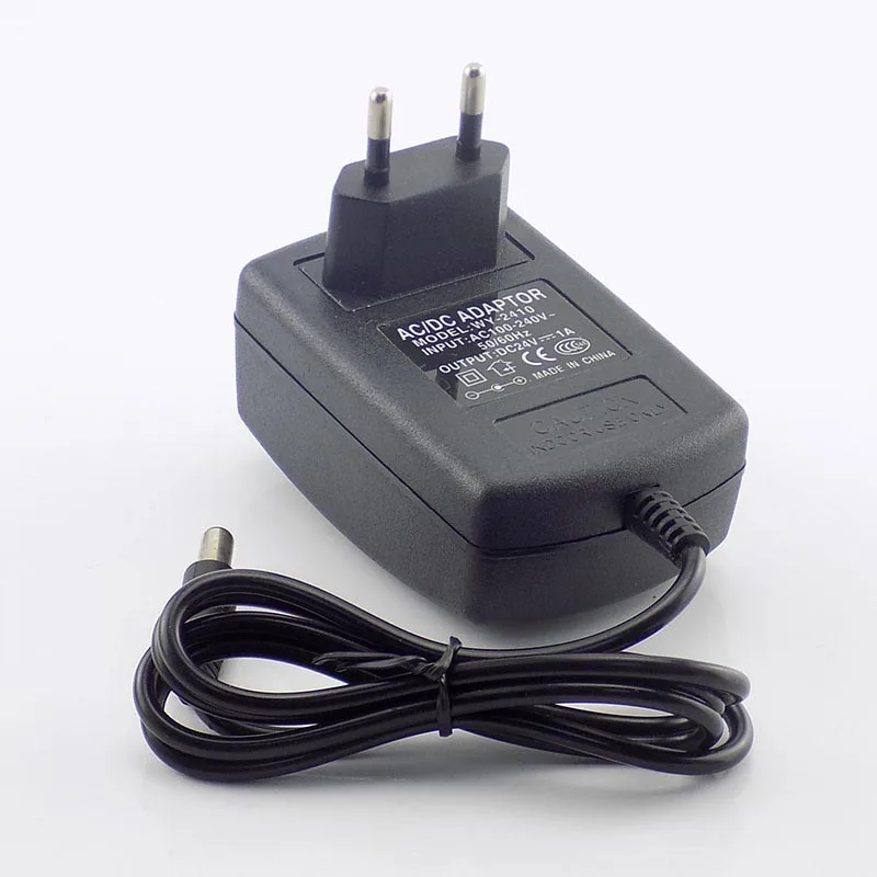 AC 100 V-240 V DC 24V 1A Мощность адаптера переменного тока преобразователь CC ТВ Камера зарядное устройство для ТВ переключатель для Светодиодные ленты света 5,5 мм* 2,1 мм US EU Plug L19