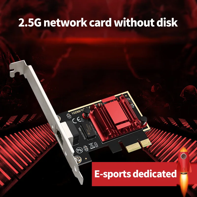 

DIEWU TXA092 PCIE Card 2.5Gbps Gigabit Network Card 10/100/1000Mbps RTL8125b RJ45 Ethernet Network Card PCI-E Network Adapter