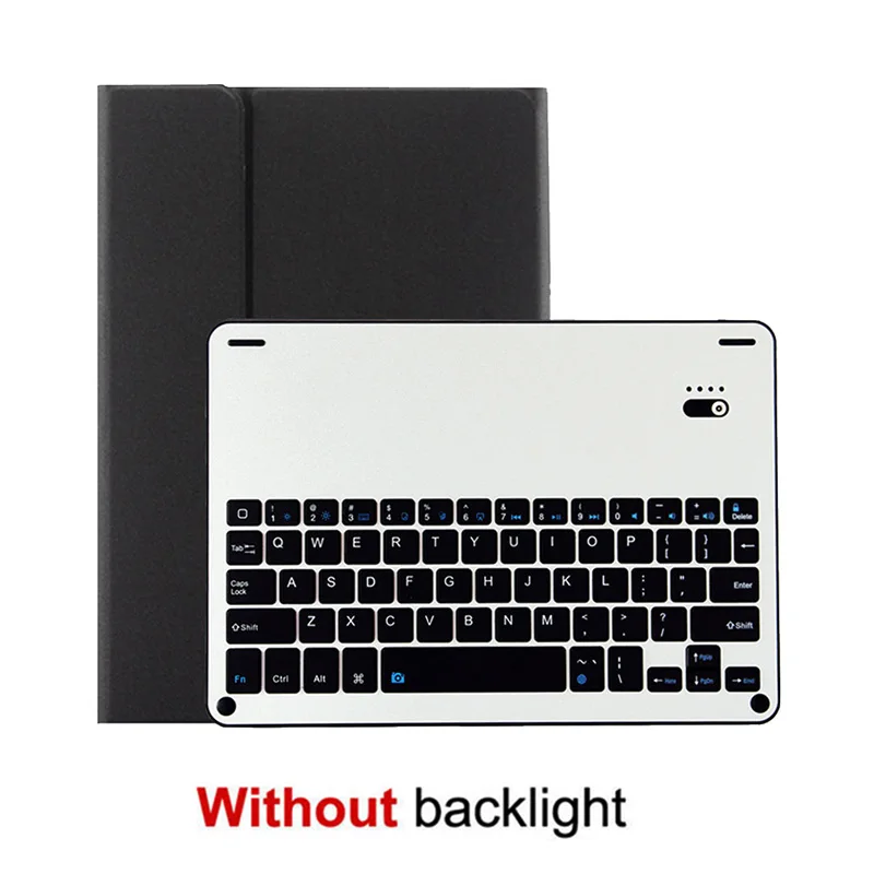 Беспроводной чехол-клавиатура с подсветкой для iPad 10,2 дюймов чехол для планшета для iPad 7th Gen A2197 чехол из искусственной кожи съемный чехол - Цвет: Black