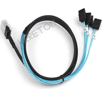 

100CM Mini SAS 4i SFF-8087 36P 36-Pin Male to 4 SATA 7-Pin Splitter Adapter Cable Connecter Wire Cord Cable Ship@DE