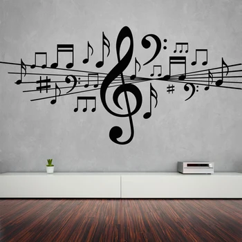 

Musical Notes Removable Wall Stickers for Living Room Home Decor Vinyl Decals Studio Bedroom Dance Art Gift Poster QQ1020