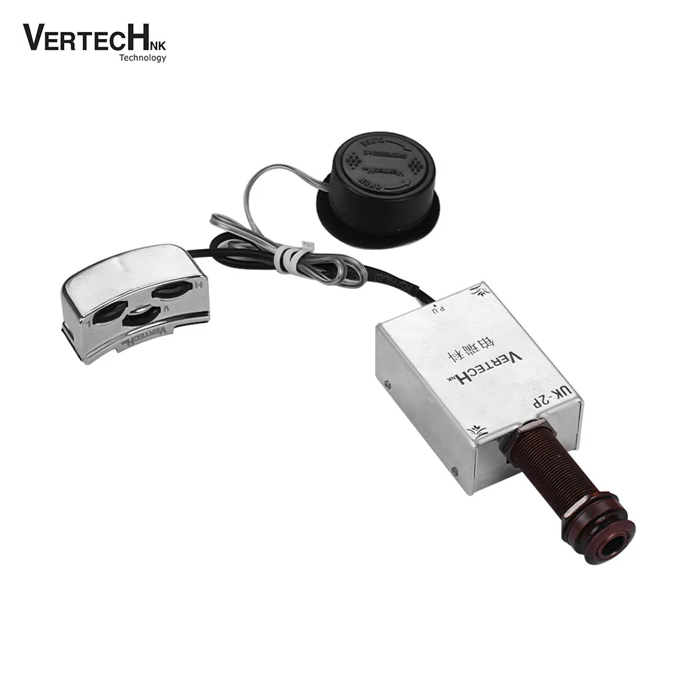 

VERTECHnk UK-2P Ukulele Piezo Pickup Transducer with 6.35mm Endpin Jack Volume Low High Sound Controls
