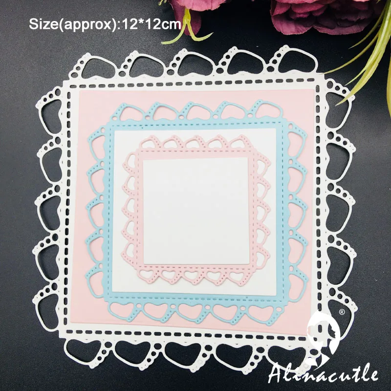 Metal Cutting die Die Cut Baby Feet Edge Nesting Plate Scrapbook Paper Craft Handmade Card Album Punch Art Cutter Alinacutle | Дом и сад