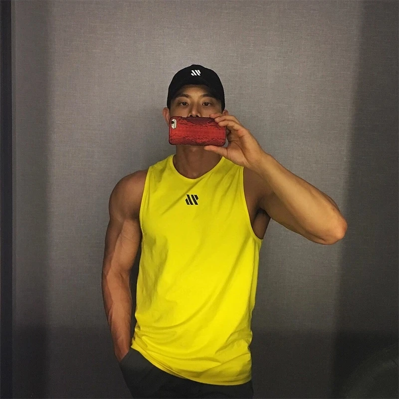Camisetas de culturismo para hombre, camiseta sin mangas de algodón para hacer ejercicio en el gimnasio, Camiseta de tirantes informal de verano para hombre