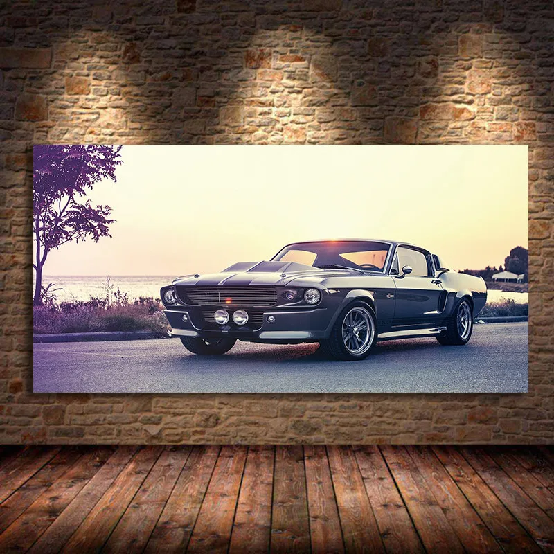 

Canvas Painting Of Vintage Car By The Sea Still life Wedding Decoration Posters And Paintings Art Pictures Gift Unframed