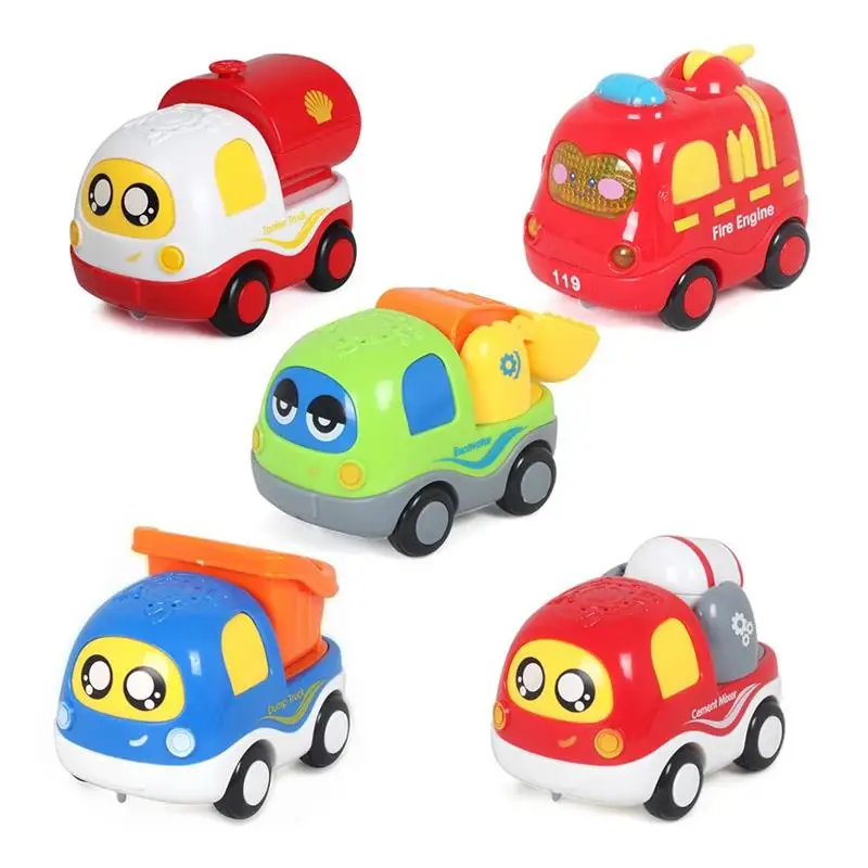 

Baby Car Toys Cartoon Pull Back Cars, Friction Powered Cars Ambulance Fire Truck, Toddler Early Educational Vehicles Toys