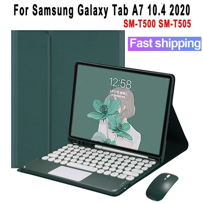 

Tablet Case Keyboard For Samsung Galaxy Tab A7 10.4 2020 T500 T505 Cover SM-T500 SM-T505 Bluetooth Keyboard with Touchpad Mouse