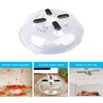 

Food Splatter Guard Professional Microwave Food Anti-Sputtering Cover with Steam Vents Magnetic Splatter Lid Heat Resistant