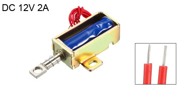 DC12V 2A 5mm 260g Uxcell DC4.5/5/6/12/24 V электромагнитный замок тянуть Тип для монетоприемник электрическая замок прост в установке - Color: DC12V 2A 5mm 260g