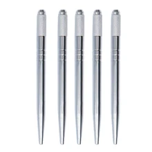 1 Набор, 5 шт., ручная микро-ручка, машинка для бровей, ручки для полуперманентной ручки, принадлежности для макияжа, инструменты для макияжа бровей, серебро