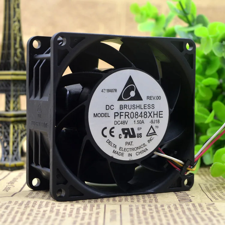 8038 PFR0848XHE DC48V 1.50A 4 провода 8 см защиты электродвигателя Вентилятор охлаждения