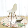 Baby play mat round children carpet simple animal rabbit bee pattern children flannel carpet baby hand print carpet 6
