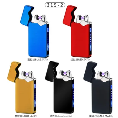 Новинка 2019 USB зажигалка с двойной дугой Светодиодный дисплей питания
