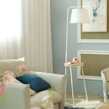 

Nordic Wood Led Floor Light Loft Standing Lamp Fabric Decor Home Lighting Standing Lamps for Living Room Wood Flooring Lighting