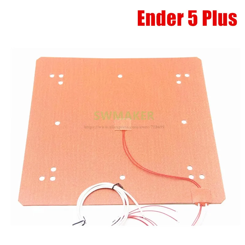 Ender 5 Plus 3D Printer Silicone Heater 370x375mm 120V/220V 750W 1000W for Build Plate Heat Bed 3D Printer Parts