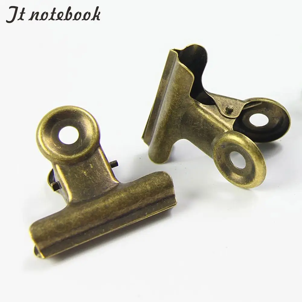 4 unids/lote latón vintage Clips Vintage Retro de Metal Clips de papel oro Clip de sello de viajero Notebook Accesorios