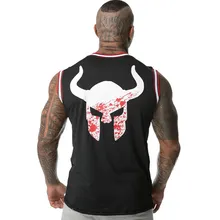 Повседневные Модные майки с принтом, мужские майки для тренажерного зала, фитнеса, бодибилдинга, майка без рукавов, Мужская брендовая Стрингер майка, летняя майка