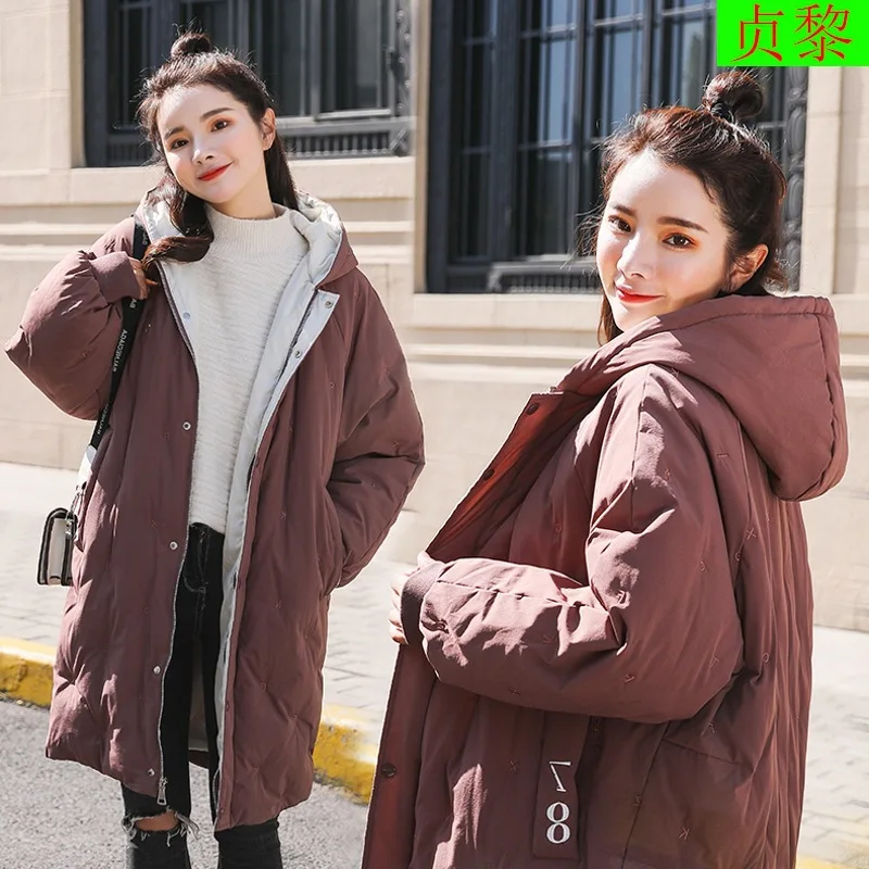 

Students Bread down Jacket Cotton-padded Clothes Women's Mid-length 2018 New Style Korean-style Thick Cotton Clothes Cotton-padd