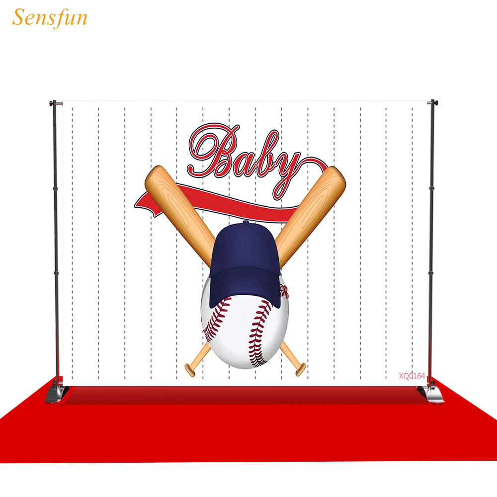LEVOO Photography Backdrop Baby Shower Baseball Cap Bat Photographic Background Photo Studio Shoot Props Photocall Vinyl | Электроника