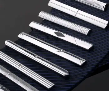 

50pcs/lot Silver Tie Clips MIXORDER Formal Copper Necktie Tie Clip Business Suits Tie Pin Tie Bars Men's Jewelry Wholesale