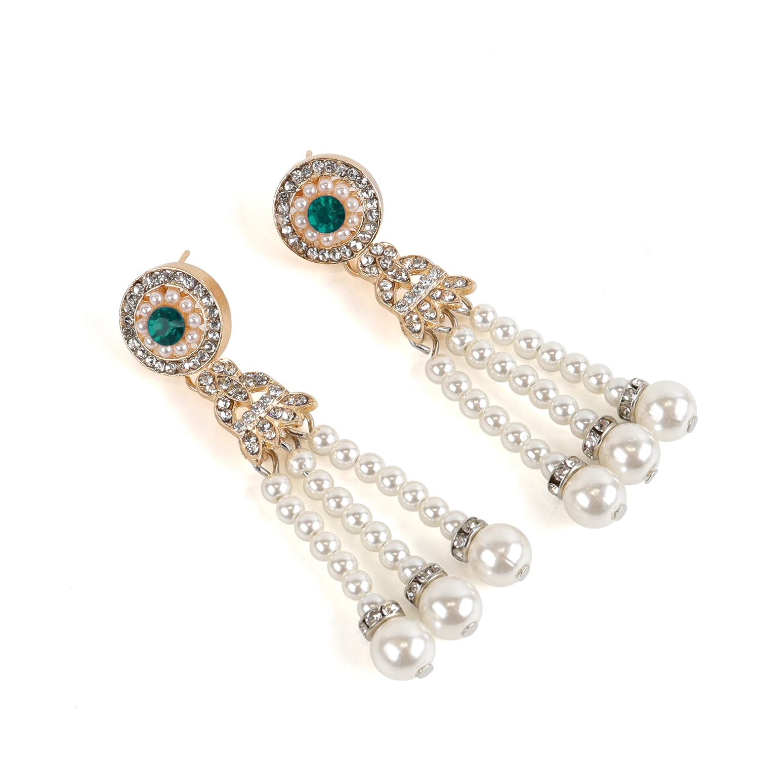 Aurora Borealis ab crystal dangle wedding accessories dress party 1920s roaring 20s style Art Deco earrings Great Gatsby PEARL EARRINGS