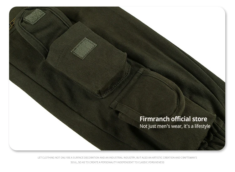 Firmranch News 2021 Army Green Multi-Pocket Functional Cargo Tactical Casual Pants High Street Legging Bib Overall Dungarees black cargo joggers