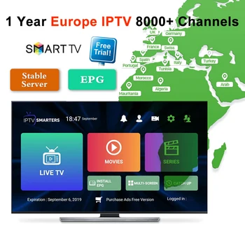 

1 Year 8000+ Live Channels World IPTV Subscription Android tv box European Sweden Arabic French Spain Portugal Support Smart tv